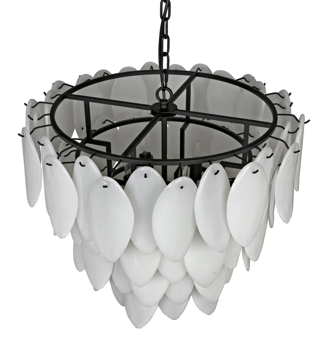 American Home Furniture | Noir - Lotus Chandelier, Large