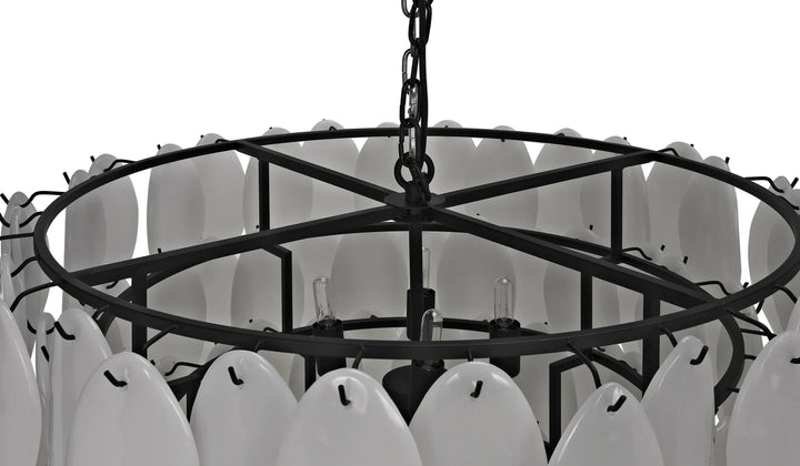 American Home Furniture | Noir - Lotus Chandelier, Extra Large