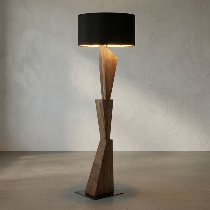Noir - Enigma Ii Floor Lamp with Shade - LAMP801DWSH