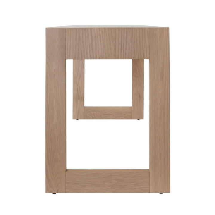 Two Drawer Desk With Fluted Detail In Natural Oak - LARKIN NO