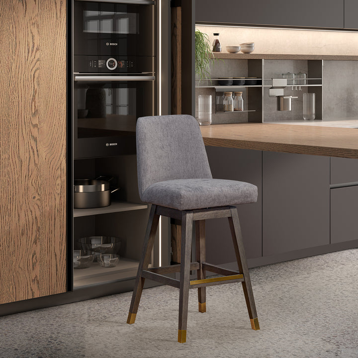 21.5"W x 19"D x 41.5"H / Mocha/Gray Oak 