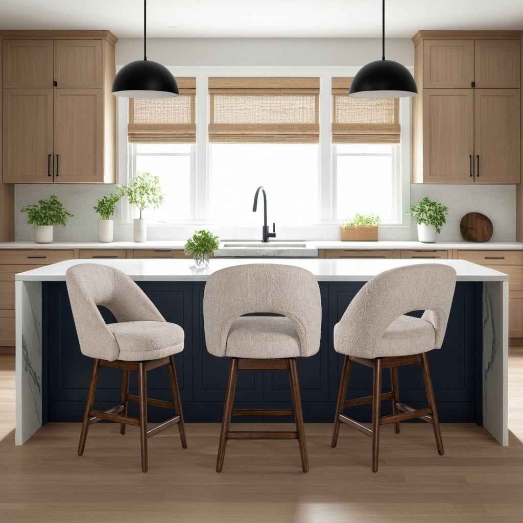 21"W x 22.75"D x 38.5"H / Beige/Brown Oak