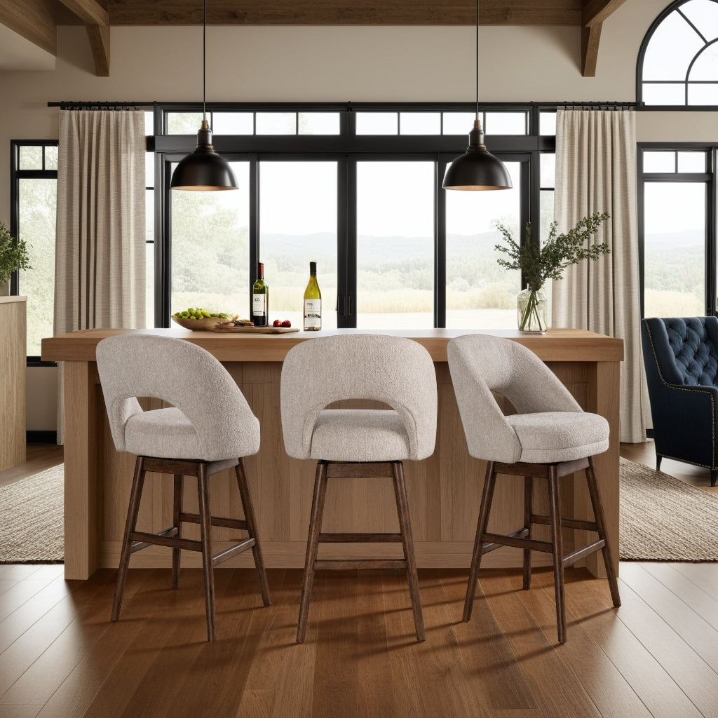 21"W x 22.75"D x 42.5"H / Beige/Brown Oak