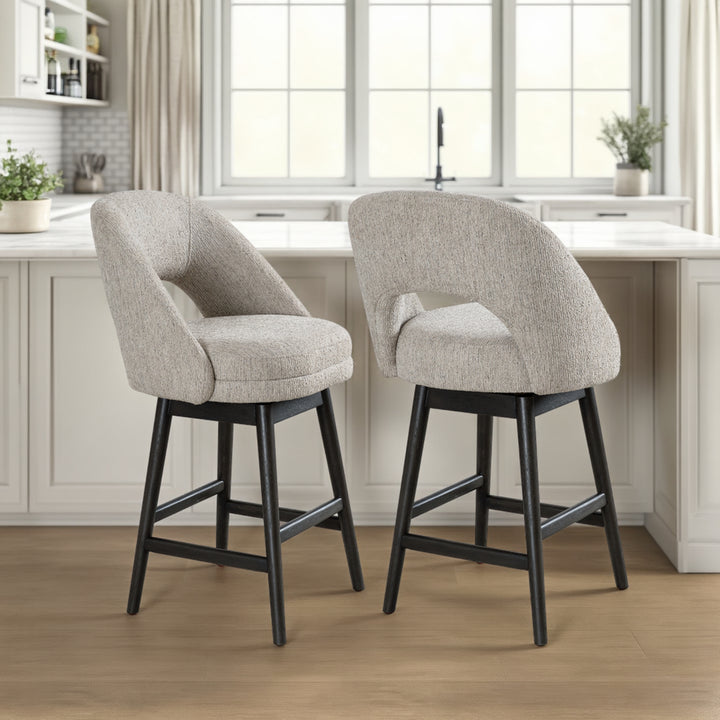 21"W x 22.75"D x 38.5"H / Beige/Gray Oak