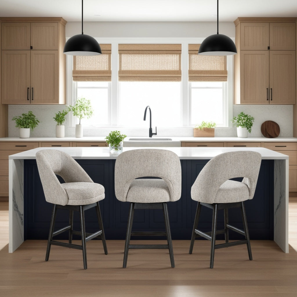 21"W x 22.75"D x 38.5"H / Beige/Gray Oak