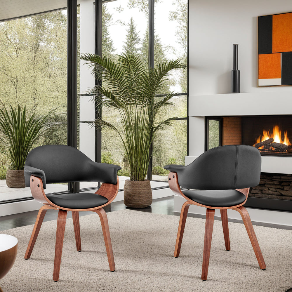 25"W x 19"D x 30"H / Black/Walnut