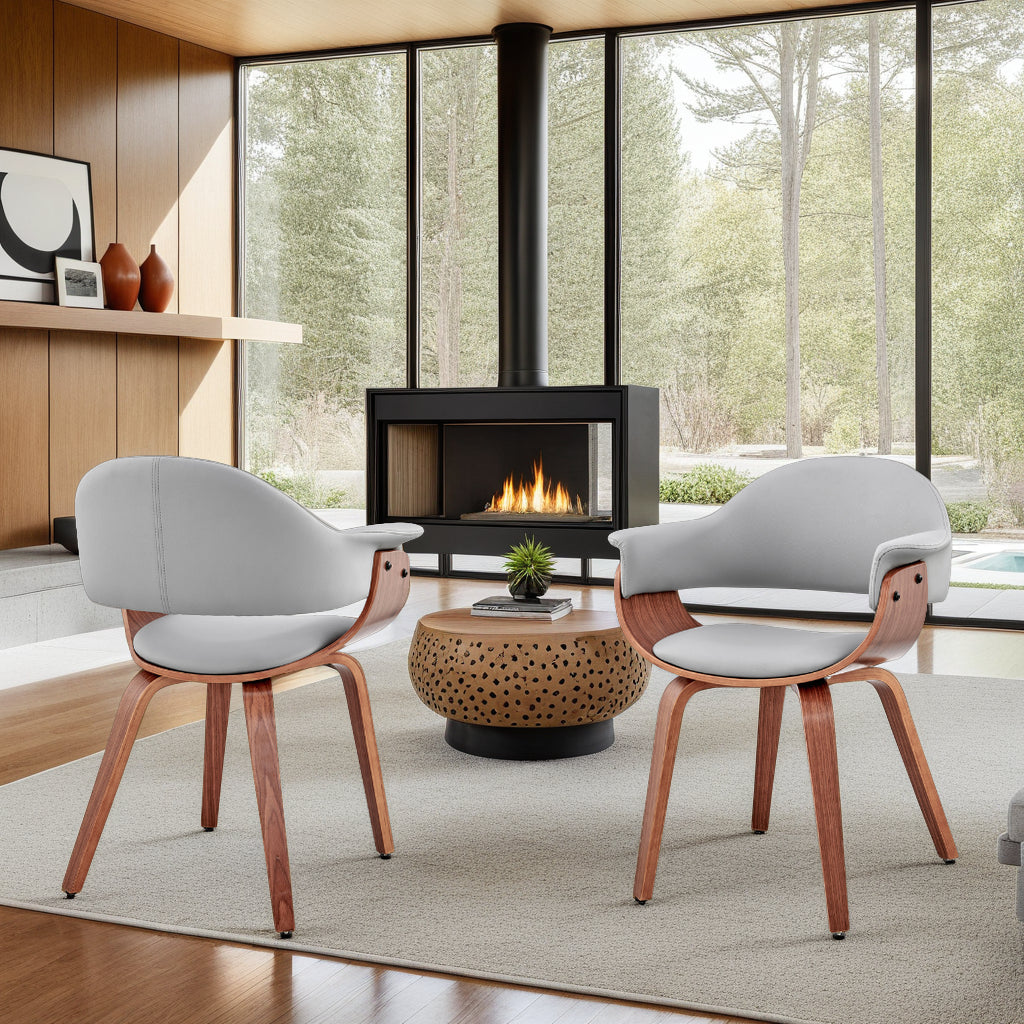 25"W x 19"D x 30"H / Gray/Walnut