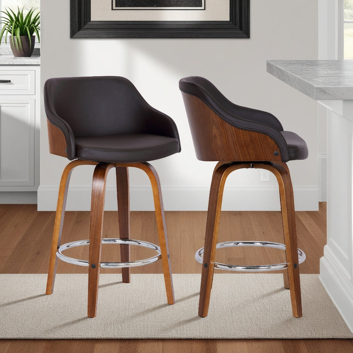 19.5"W x 20.5"D x 35"H / Brown/Walnut