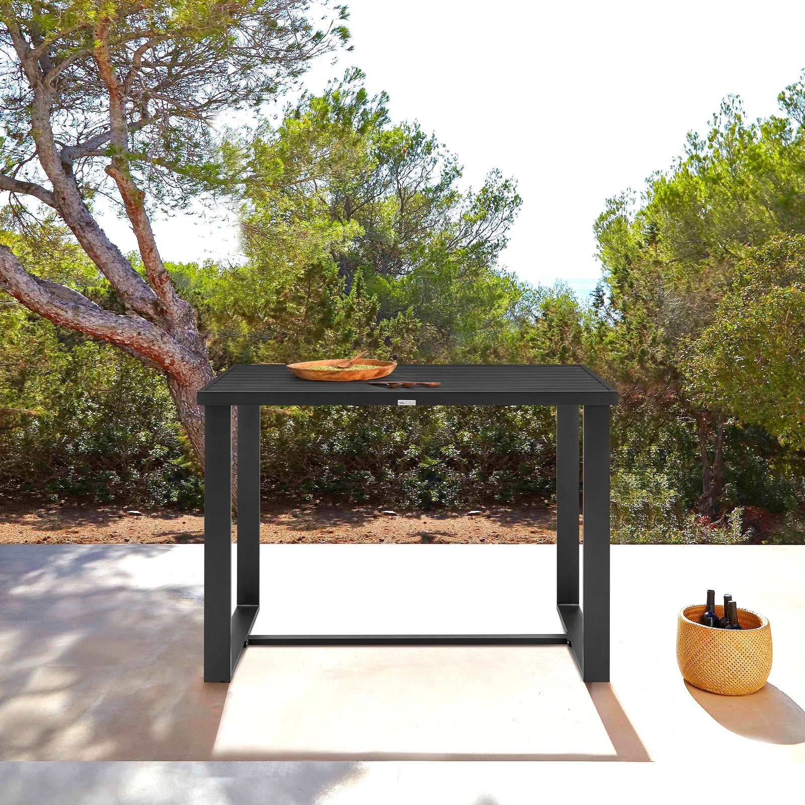 American Home Furniture Armen Living Alegria Outdoor Bar Height Table