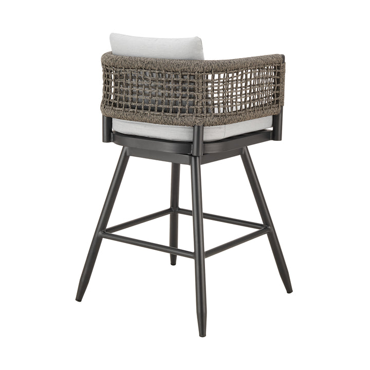 American Home Furniture Armen Living Alegria Outdoor Swivel Counter Stool Set of 2