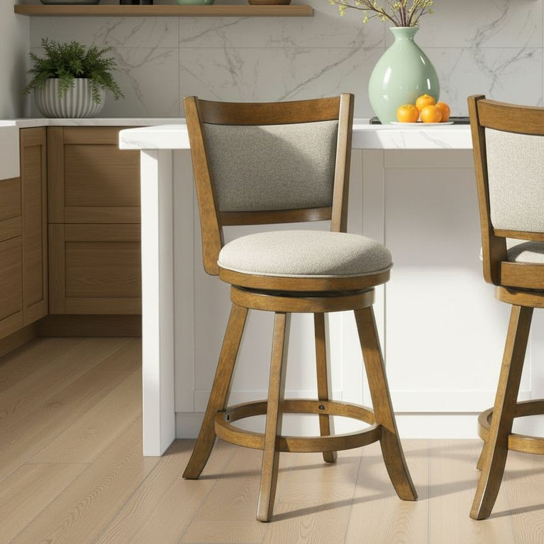 19.5"W x 18.5"D x 38"H / Gray/Sepia Brown