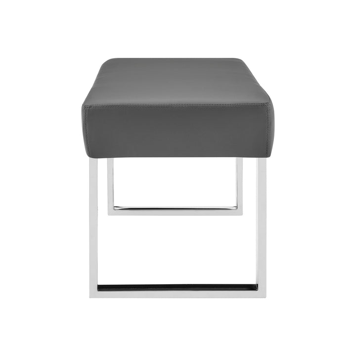 48"W x 18"D x 19"H / Gray/Chrome