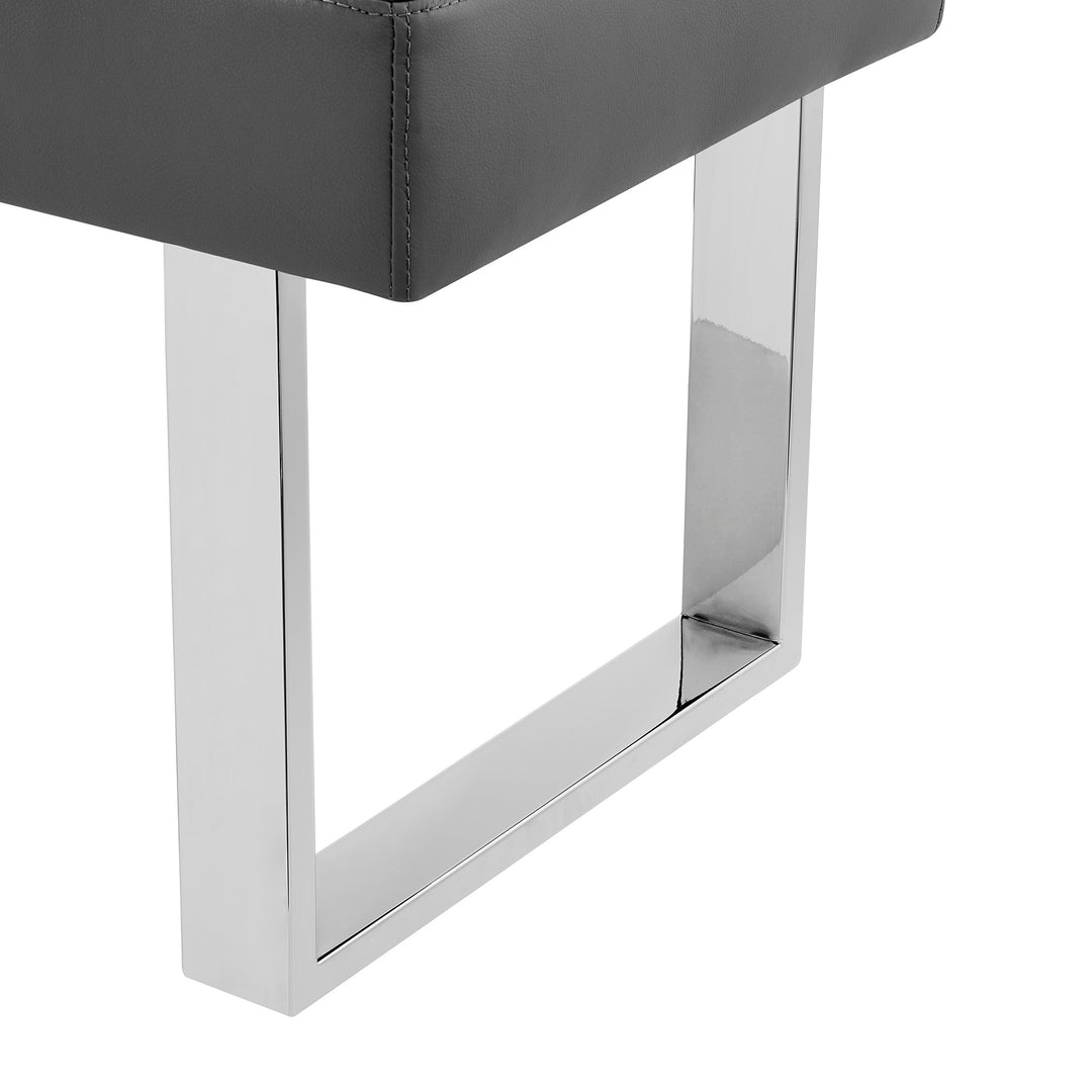 48"W x 18"D x 19"H / Gray/Chrome