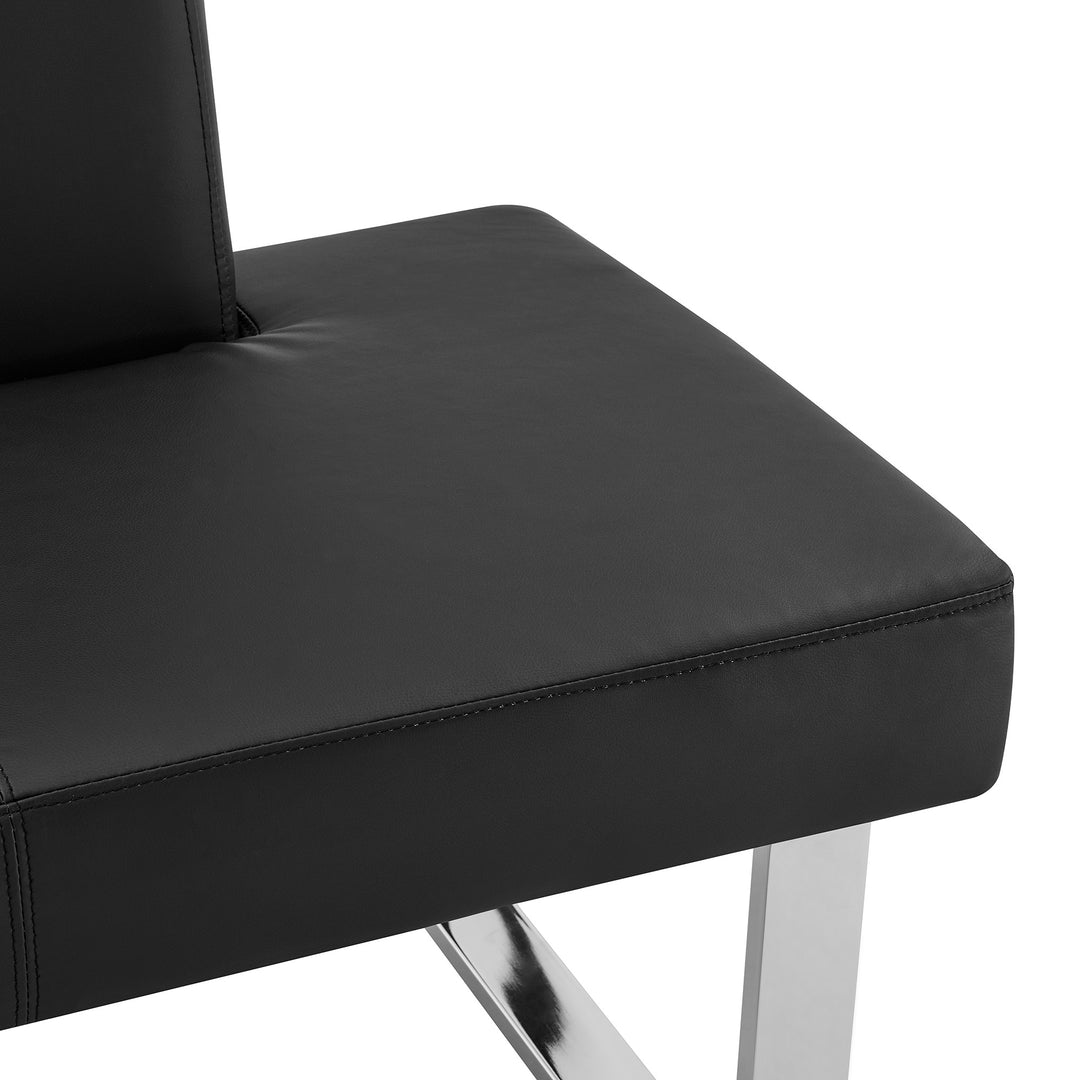 81"W x 69"D x 33"H / Black/Brushed Stainless Steel