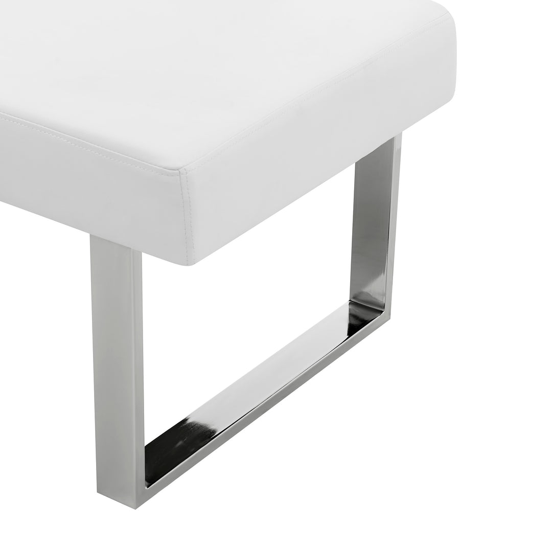 81"W x 69"D x 33"H / White/Brushed Stainless Steel