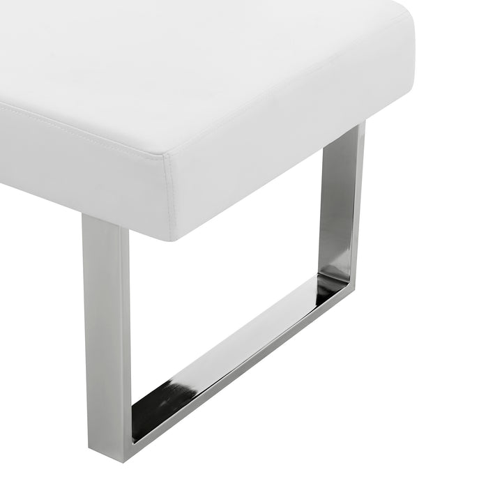 81"W x 69"D x 33"H / White/Brushed Stainless Steel