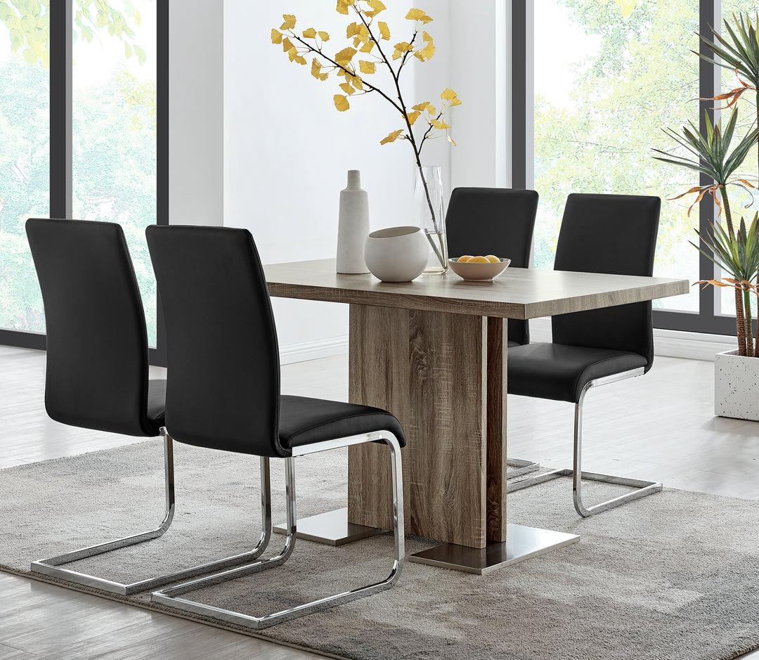 17"W x 23"D x 38"H / Black/Silver