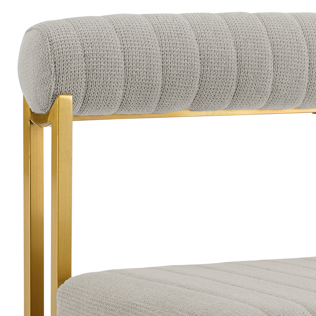 17.5"W x 22"D x 31"H / Taupe/Gold