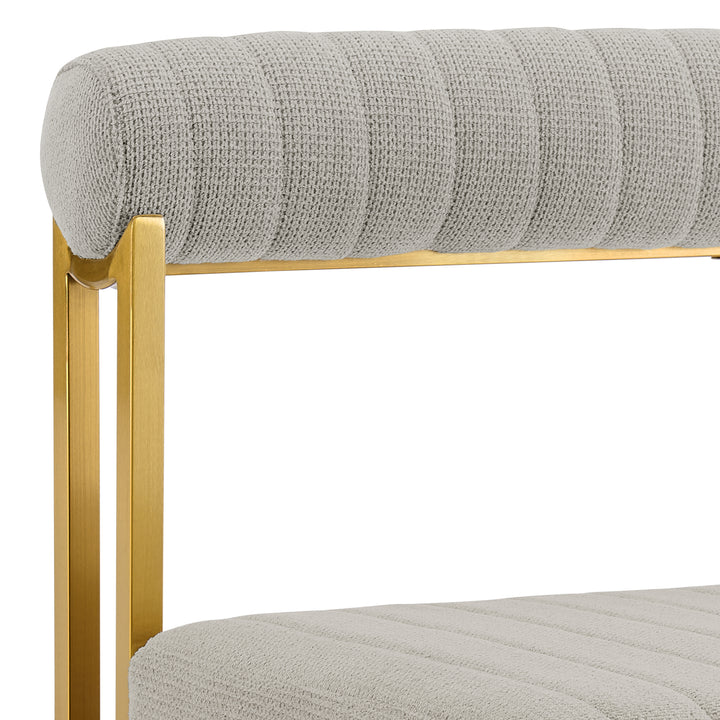 17.5"W x 22"D x 31"H / Taupe/Gold