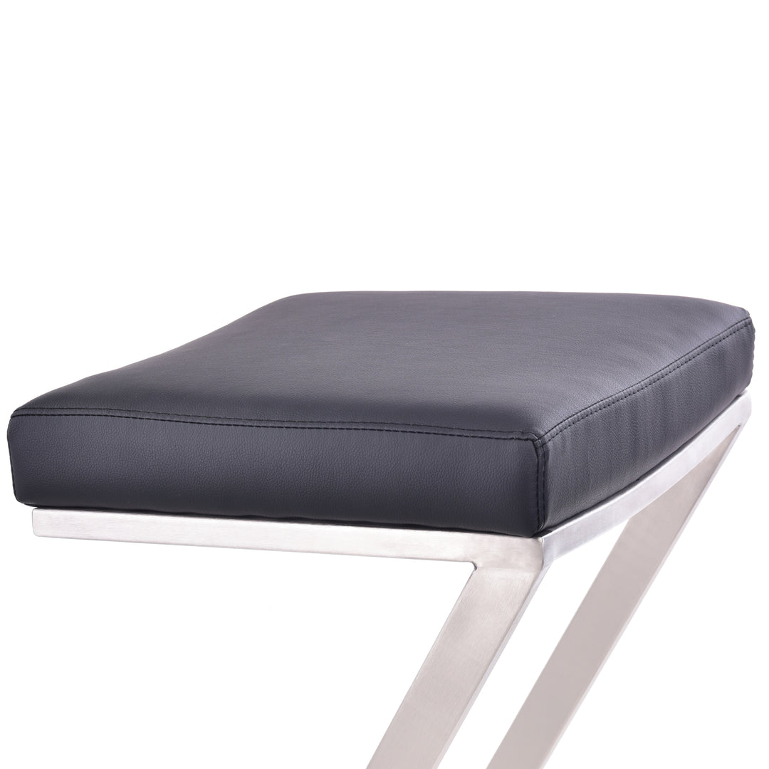 17"W x 17"D x 26"H / Black/Brushed Stainless Steel