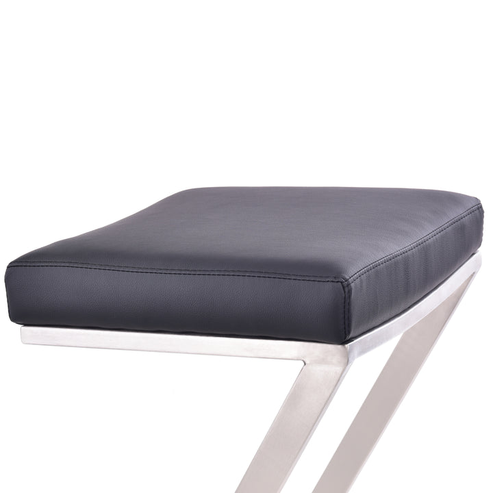 17"W x 17"D x 26"H / Black/Brushed Stainless Steel