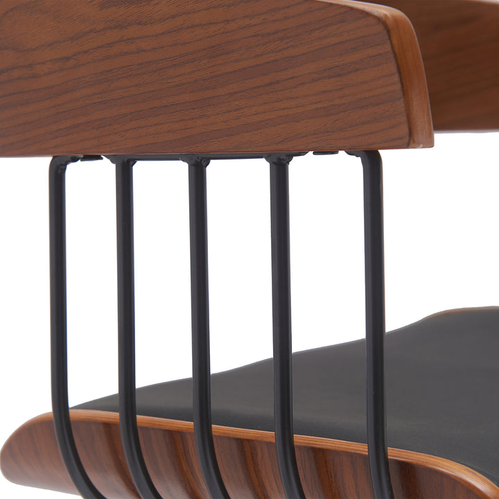 19"W x 19.5"D x 37"H / Black/Walnut