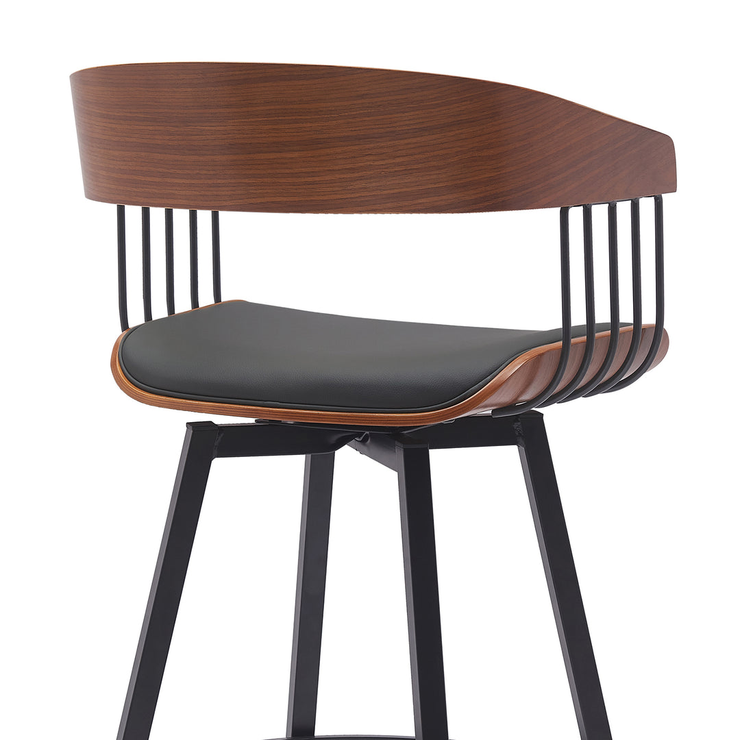 19.5"W x 19.5"D x 41"H / Black/Walnut