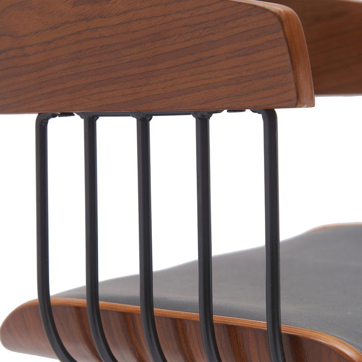 19"W x 19.5"D x 37"H / Gray/Walnut