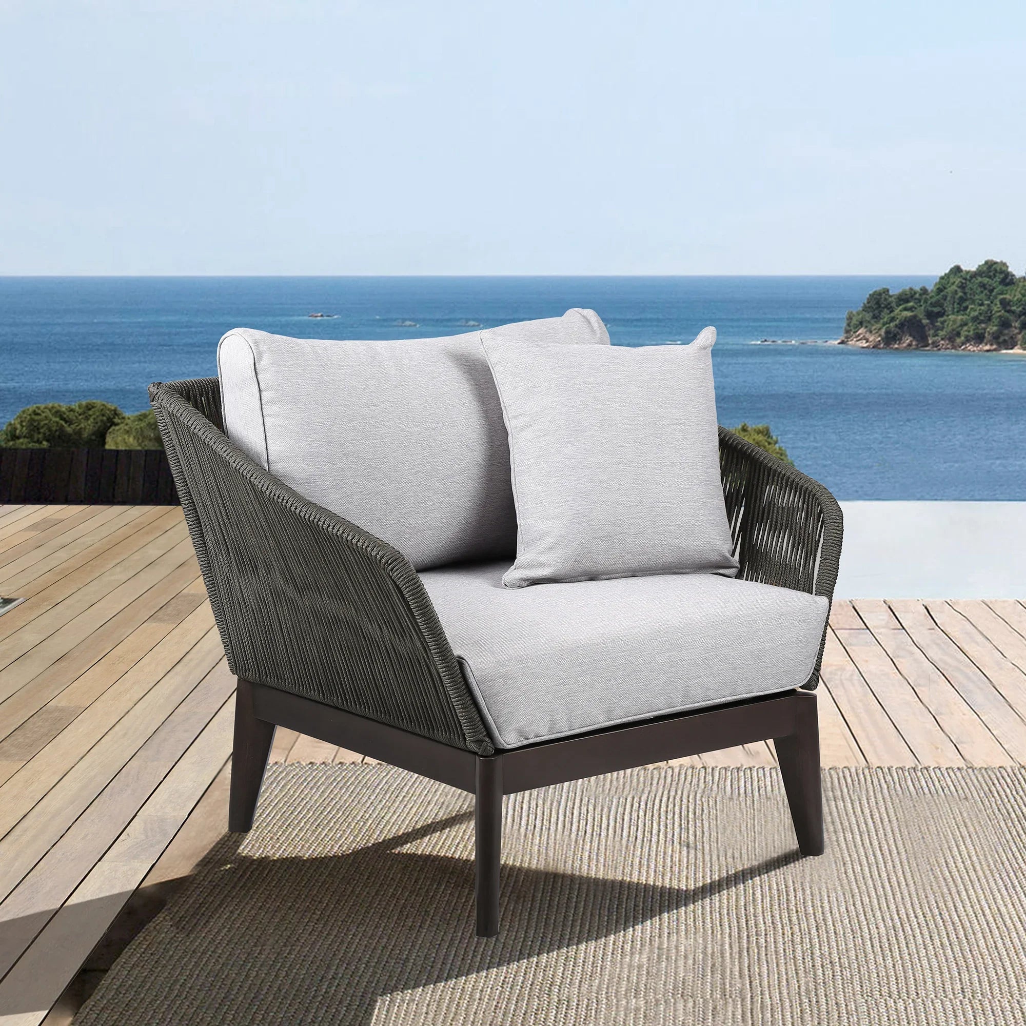 Armen Living Athos Outdoor Lounge Chair