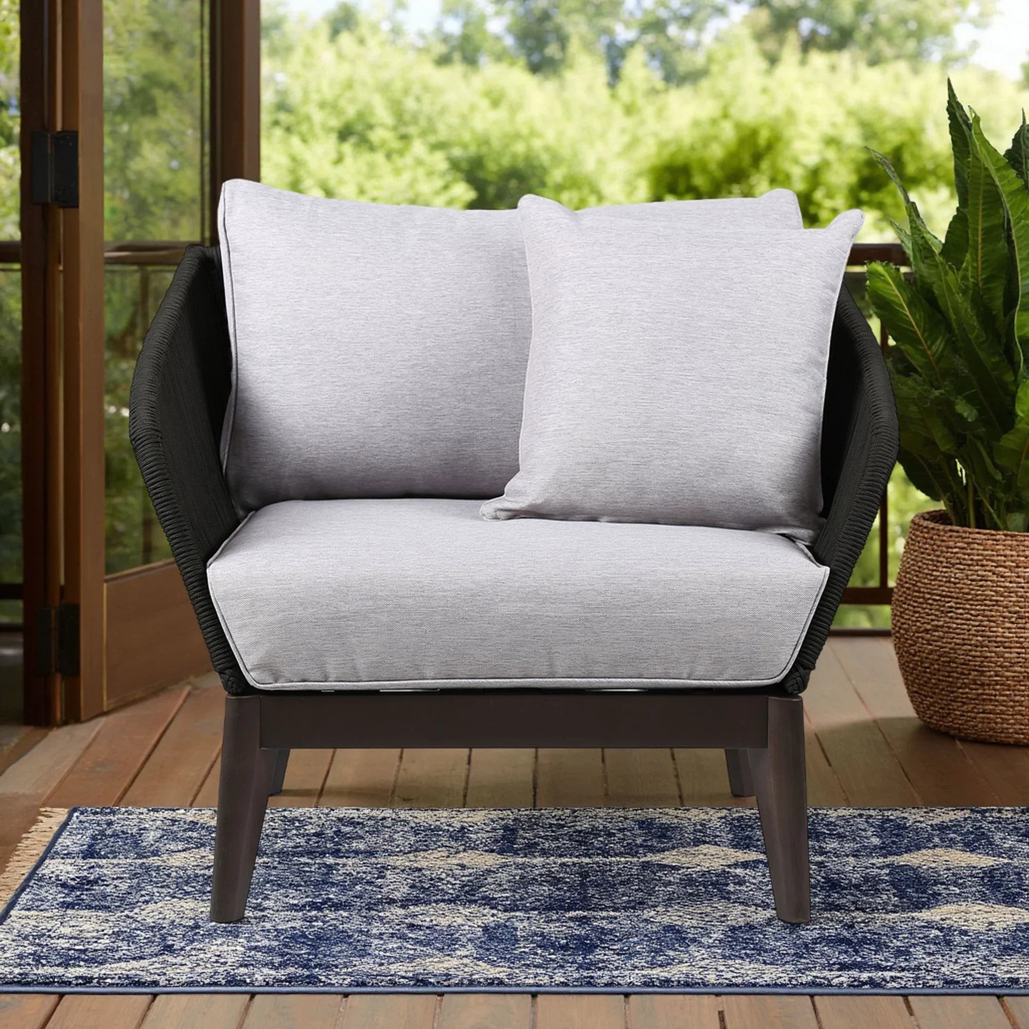 Armen Living Athos Outdoor Lounge Chair - Thumbnail 2