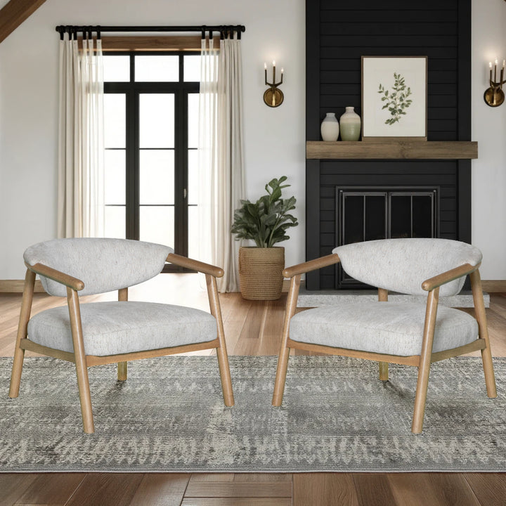 33"W x 30"D x 34"H / Off-White/Brown