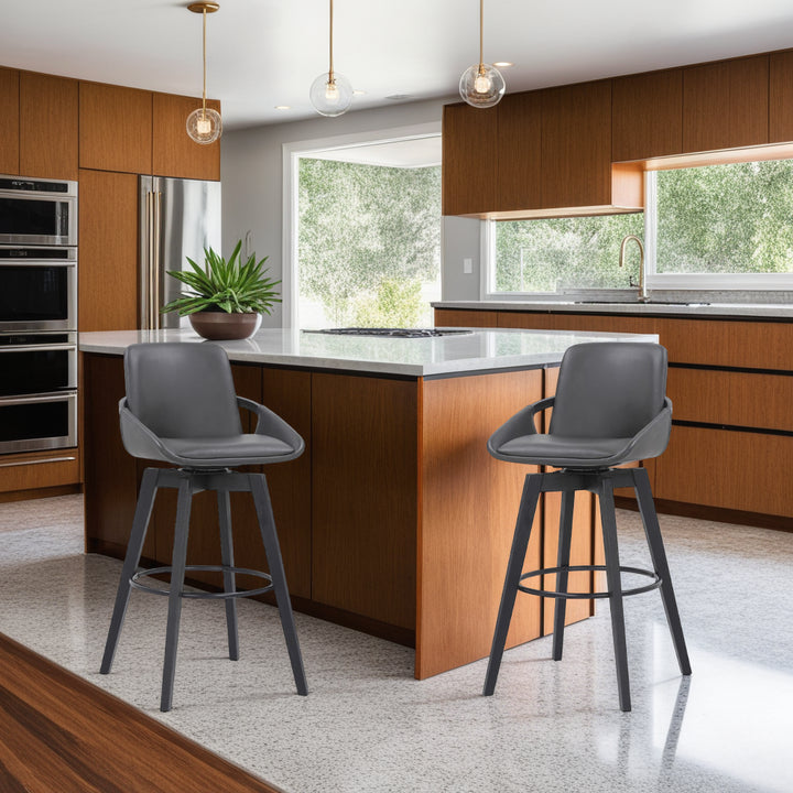 19.5"W x 21"D x 38"H / Gray/Black