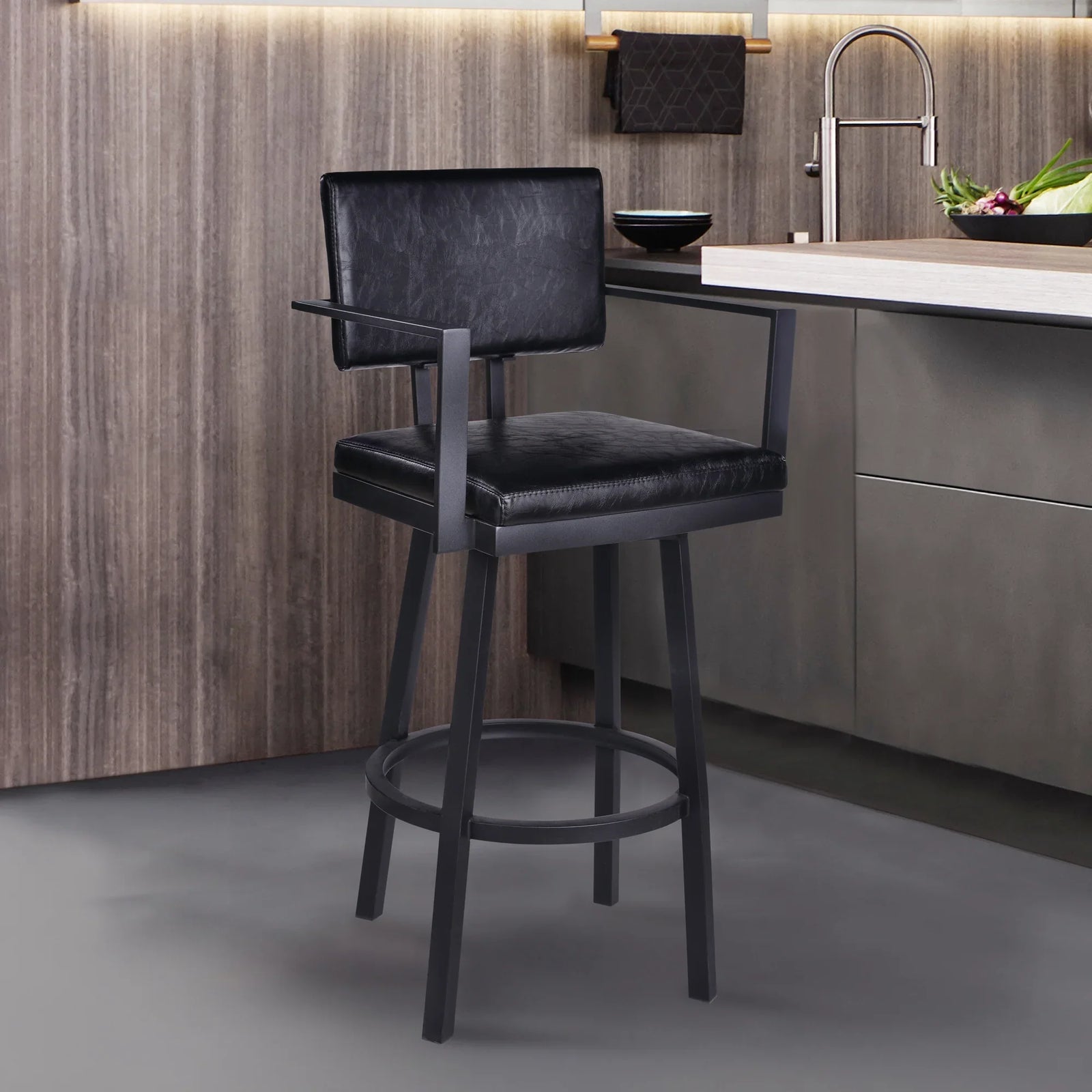 American Home Furniture Armen Living Balboa 26" Counter Stool with Arms Set of 2