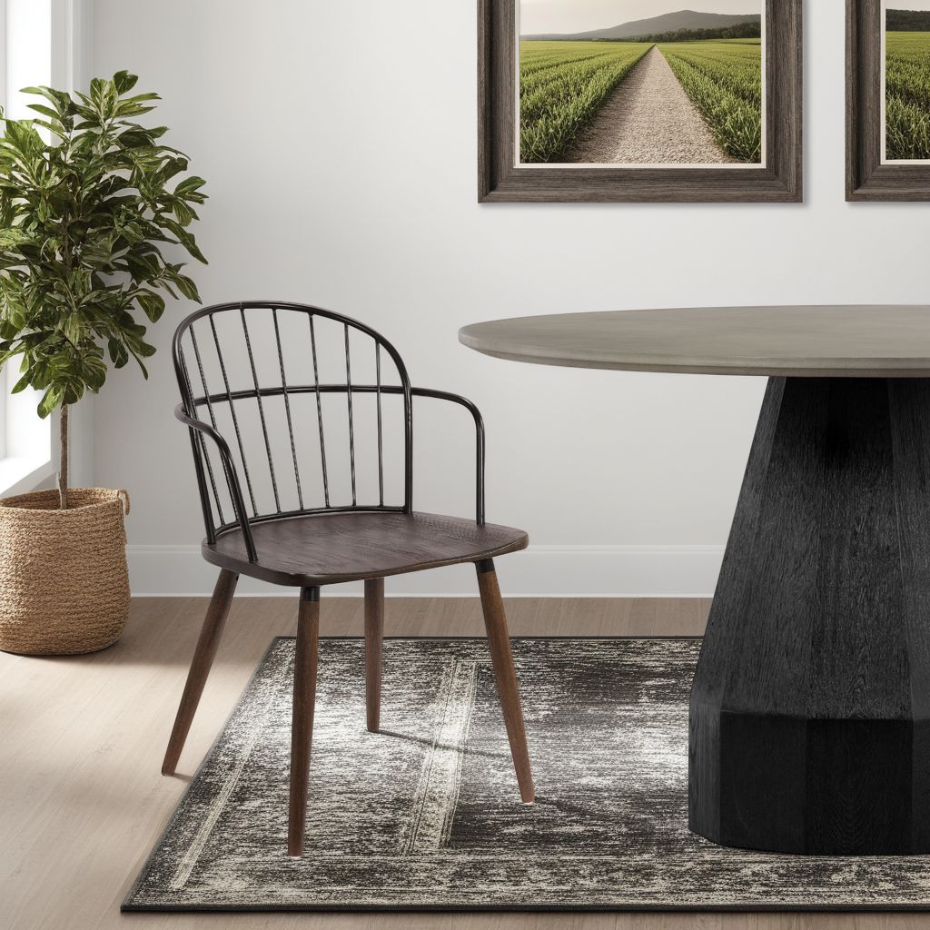 20.25"W x 22.75"D x 31.75"H / Brown/Walnut Glazed