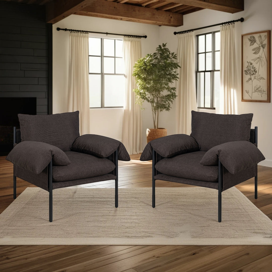 29.6"W x 33"D x 34.25"H / Brown/Black