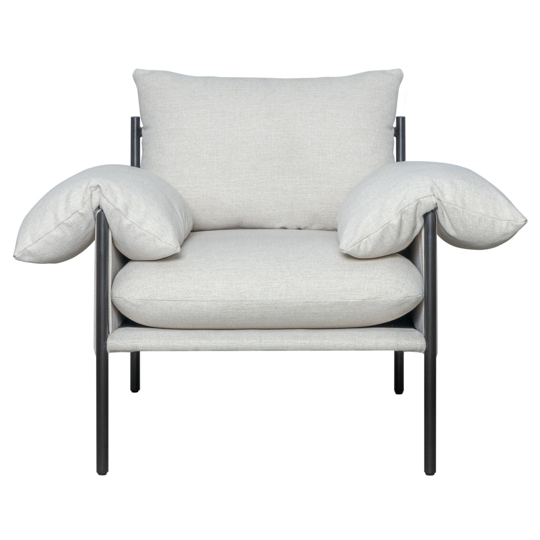 29.6"W x 33"D x 34.25"H / Off-White/Black