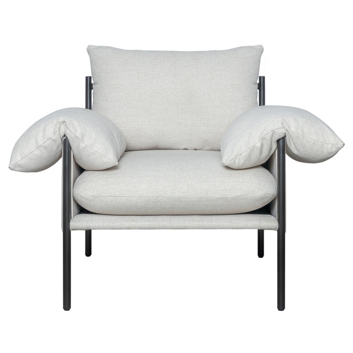 29.6"W x 33"D x 34.25"H / Off-White/Black