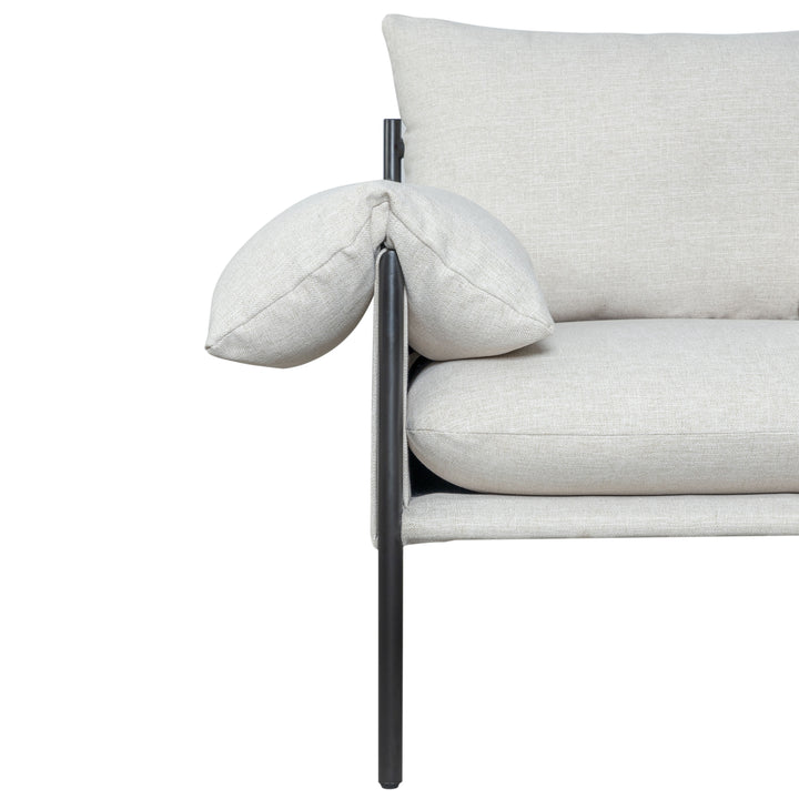 29.6"W x 33"D x 34.25"H / Off-White/Black