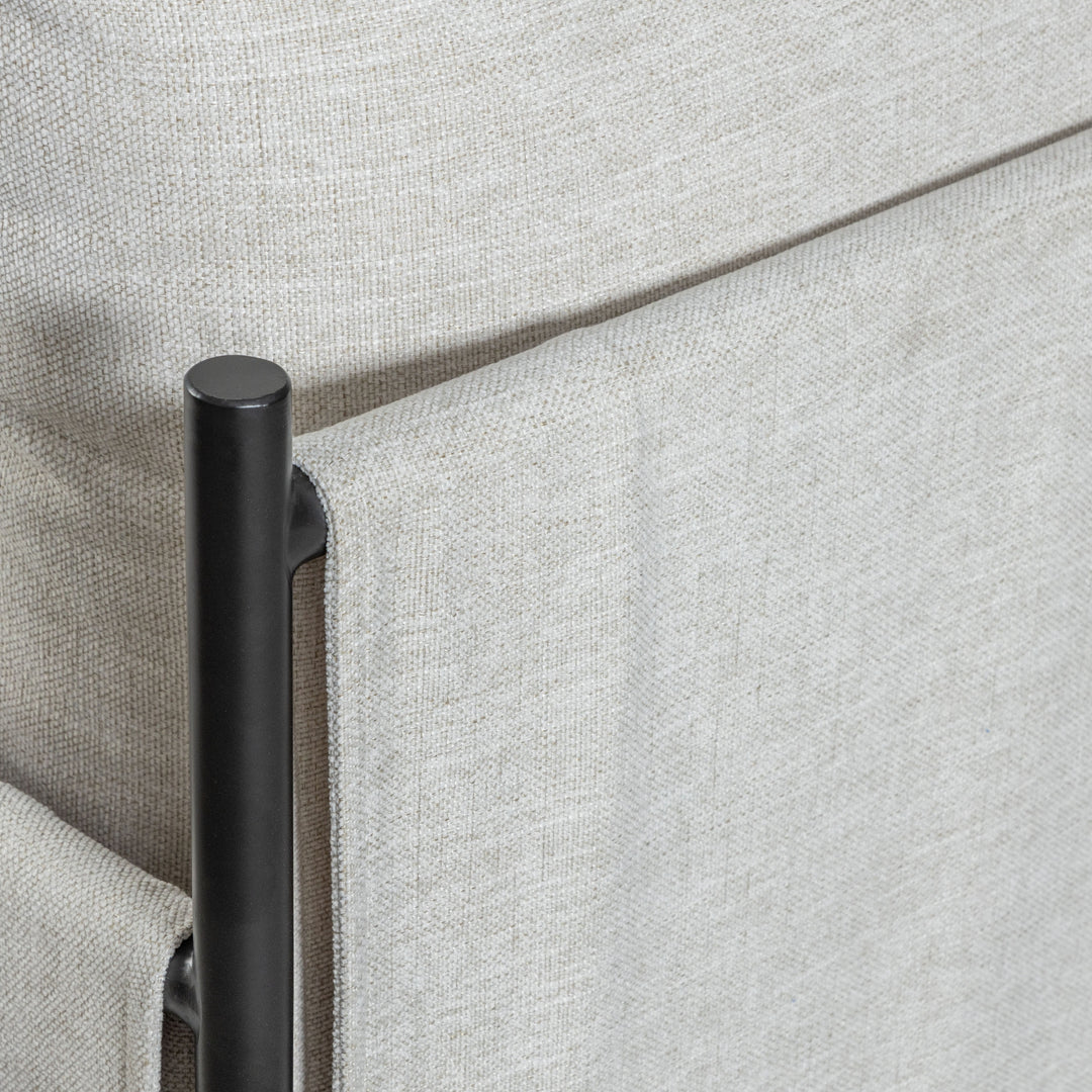 29.6"W x 33"D x 34.25"H / Off-White/Black