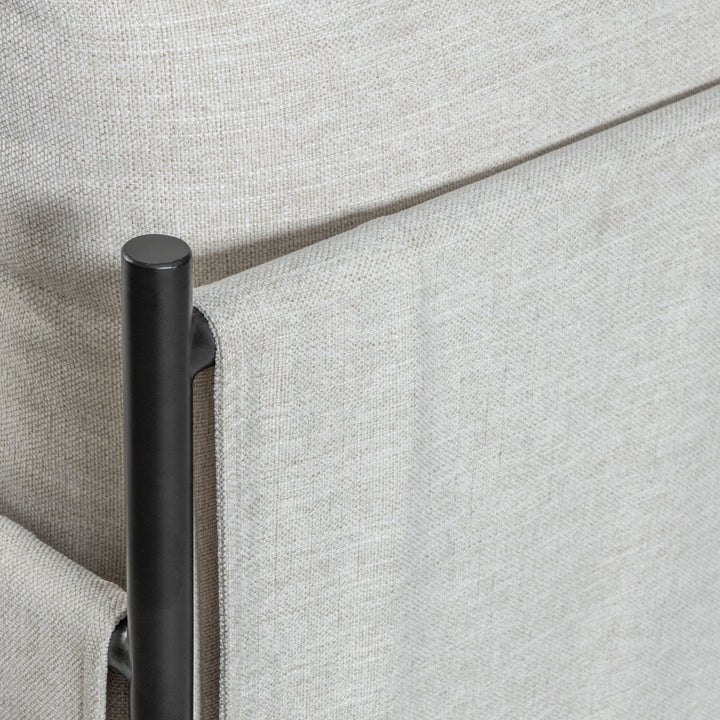 29.6"W x 33"D x 34.25"H / Off-White/Black