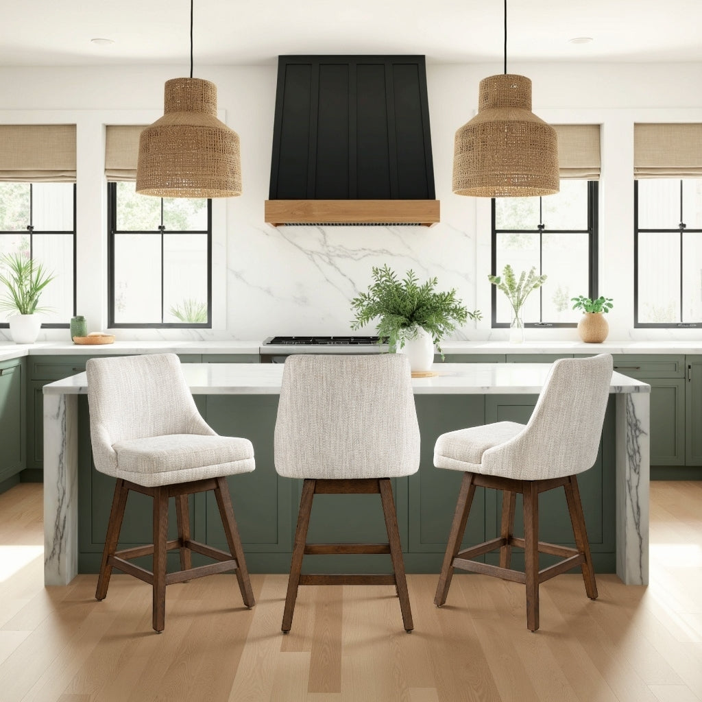 20.5"W x 23.75"D x 38"H / Beige/Brown Wood