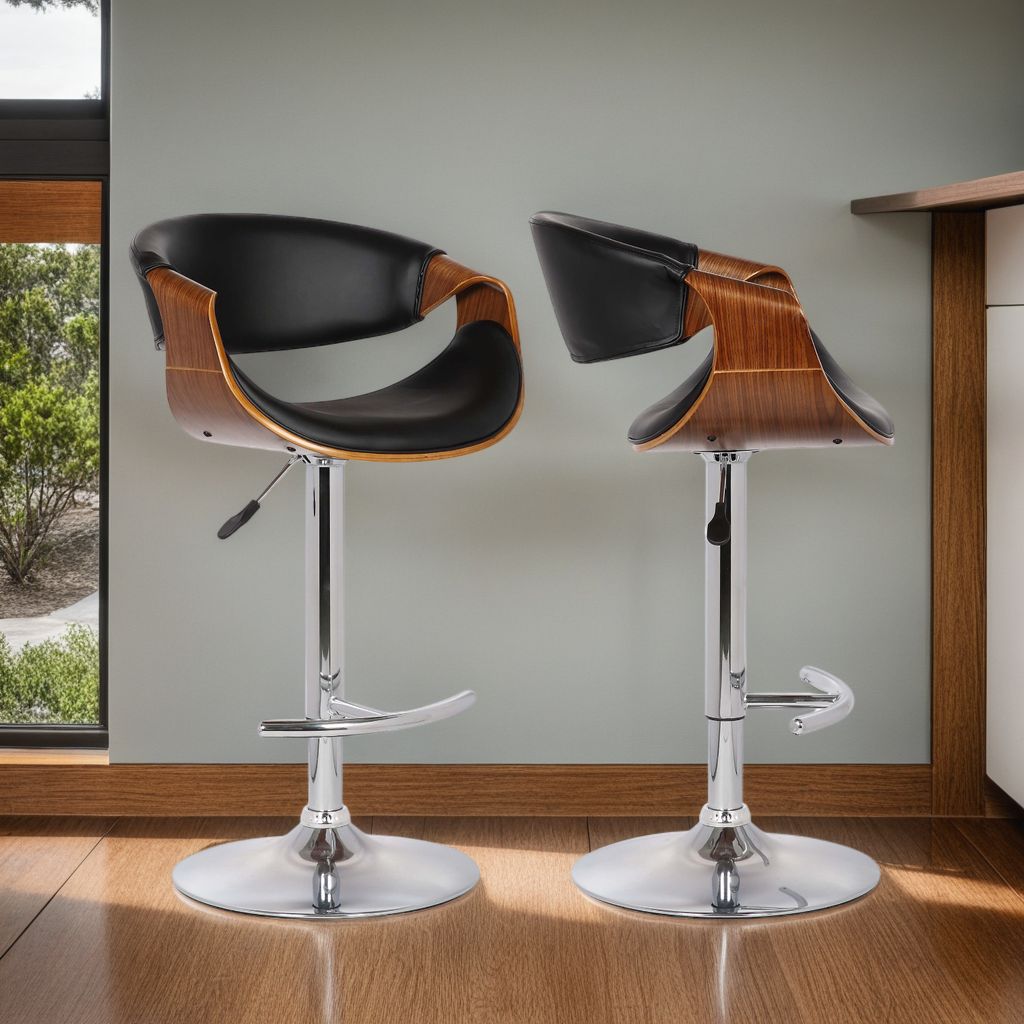 21"W x 21"D x 35-43"H / Black/Walnut