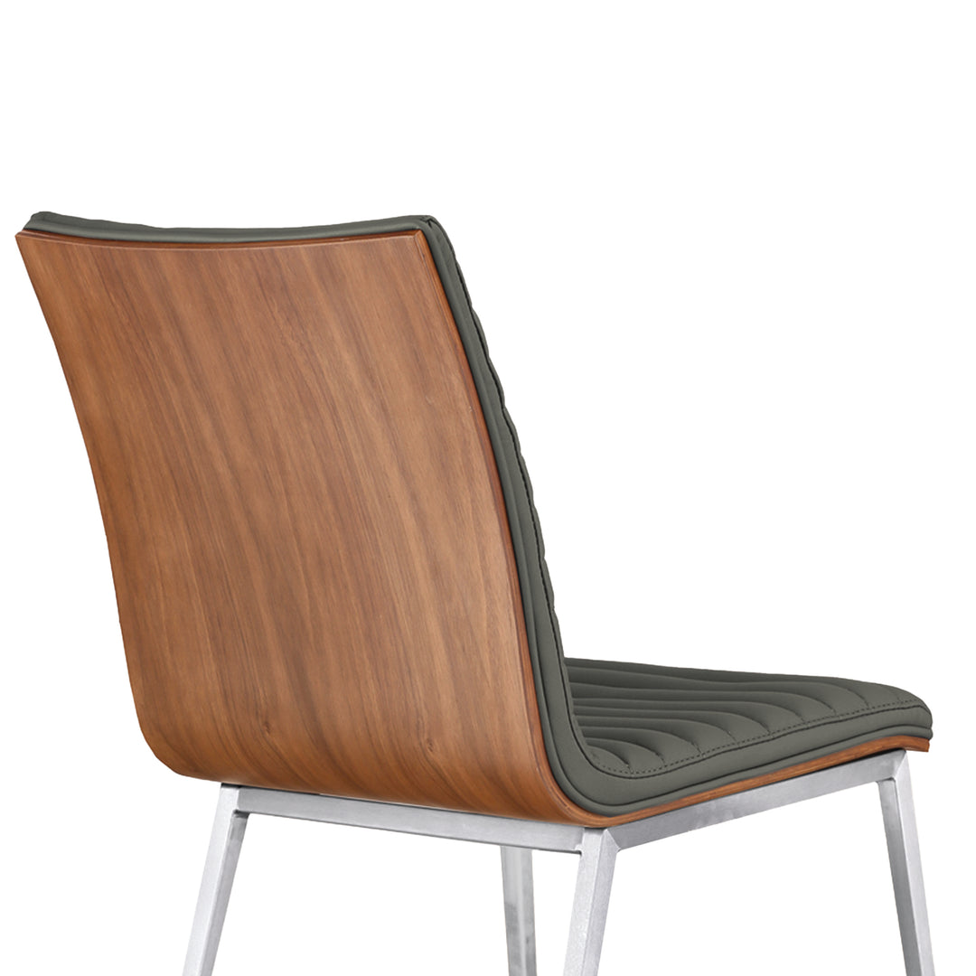 17"W x 22"D x 34"H / Gray/Brushed Stainless Steel