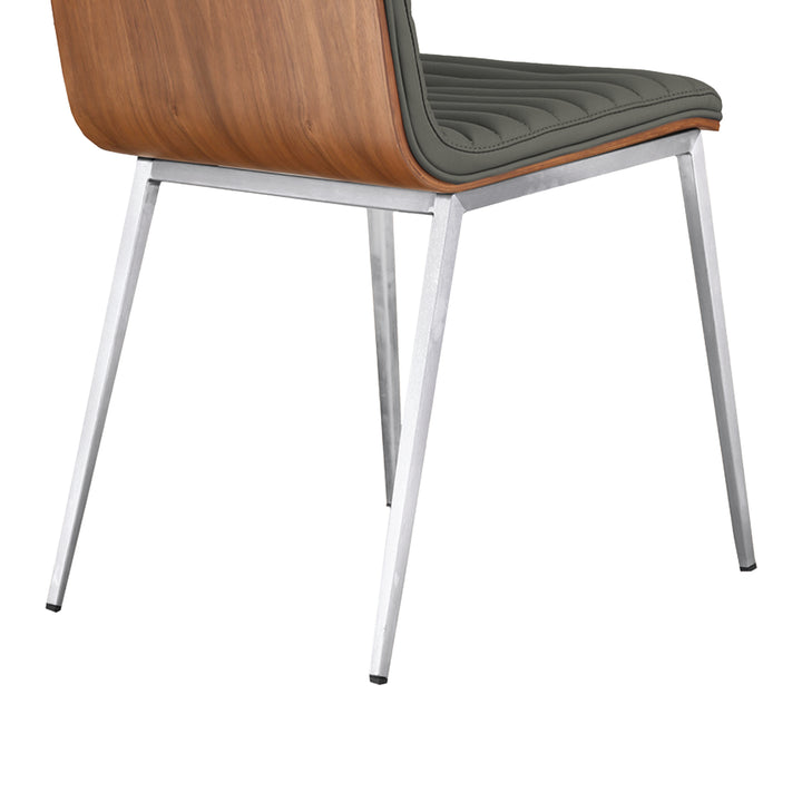 17"W x 22"D x 34"H / Gray/Brushed Stainless Steel