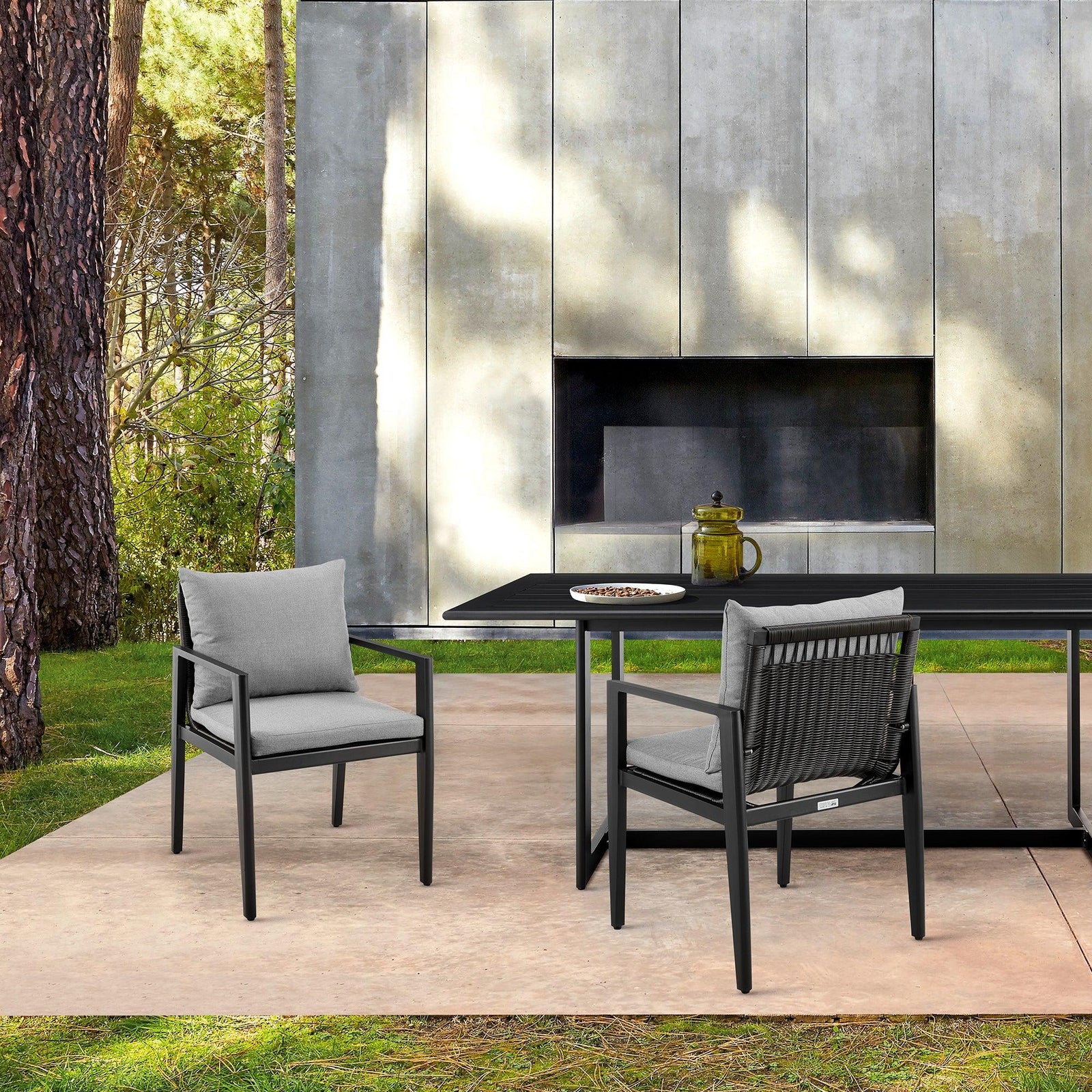 American Home Furniture Armen Living Cayman Outdoor Dining Arm Chair Set of 2