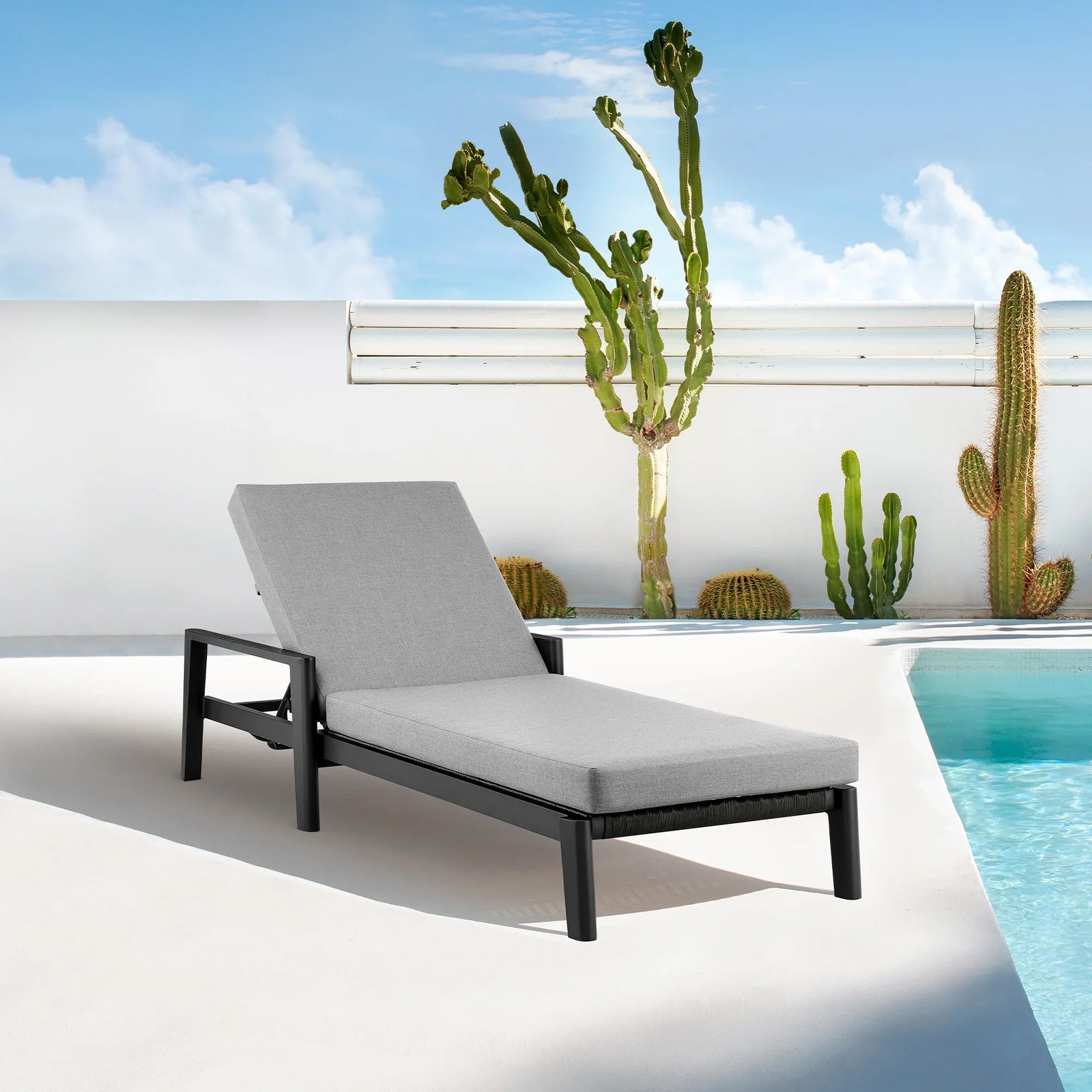 American Home Furniture Armen Living Cayman Outdoor Chaise Lounge