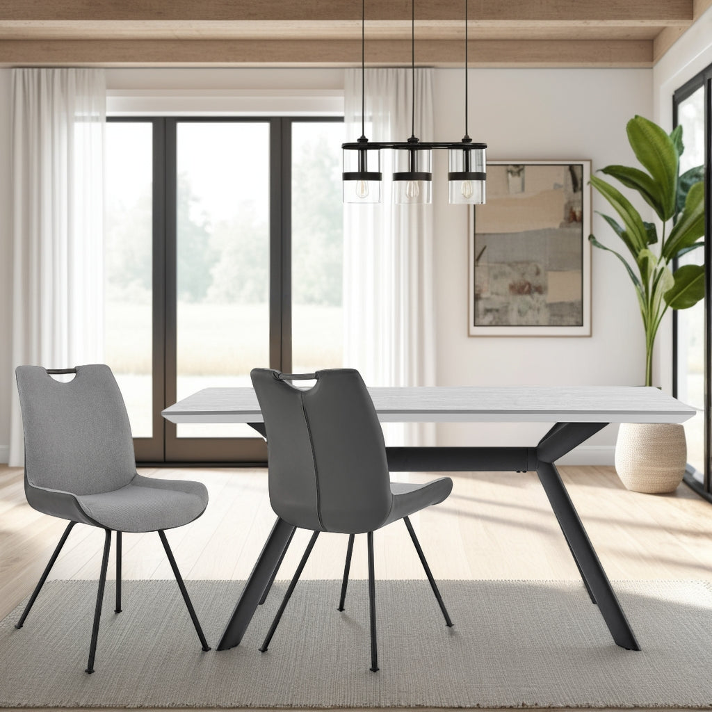 19.5"W x 24.5"D x 35.5"H / Front Pewter W/ Back Gray Pu/Gray Powder Coated Finish