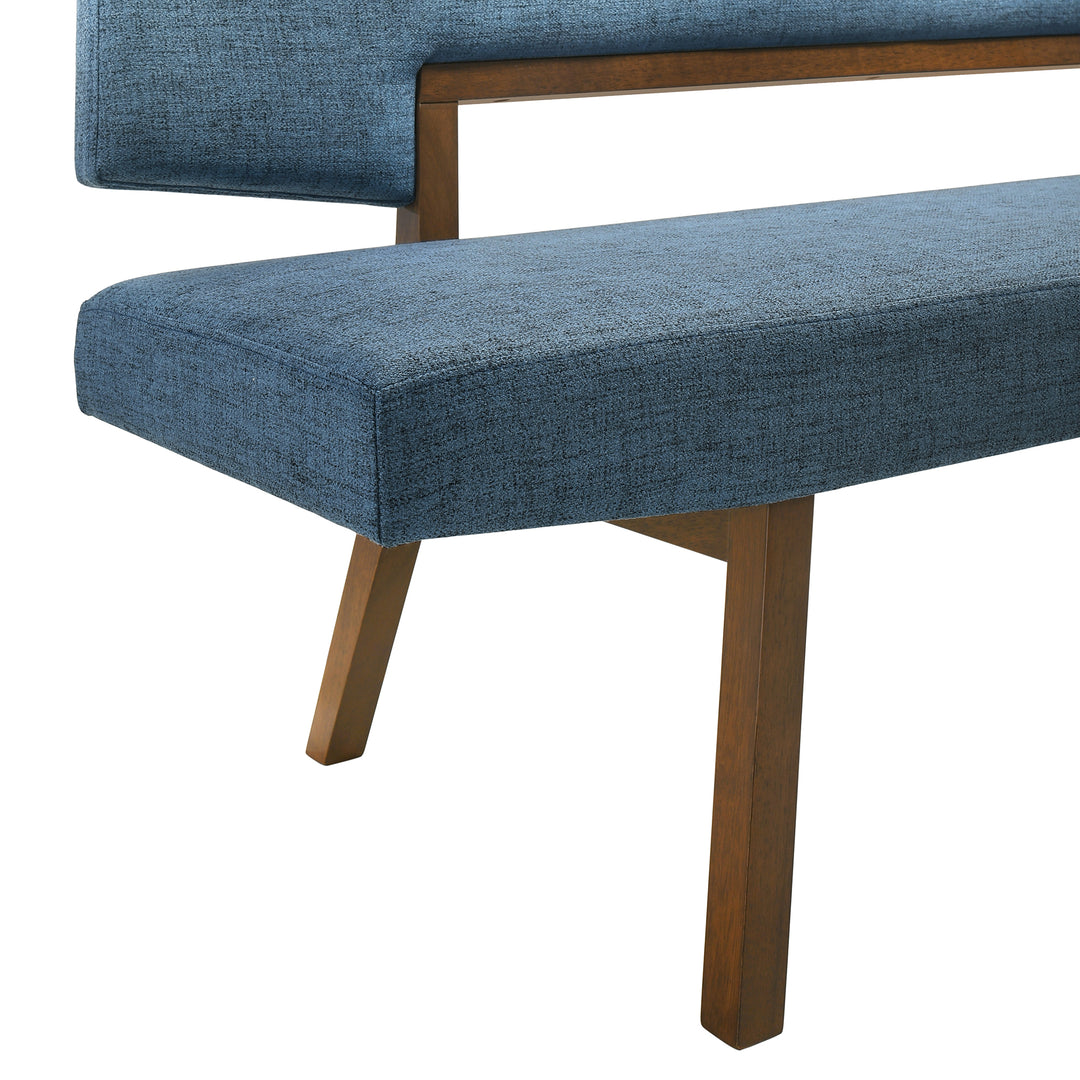 63"W x 23"D x 33.5"H / Blue/Walnut