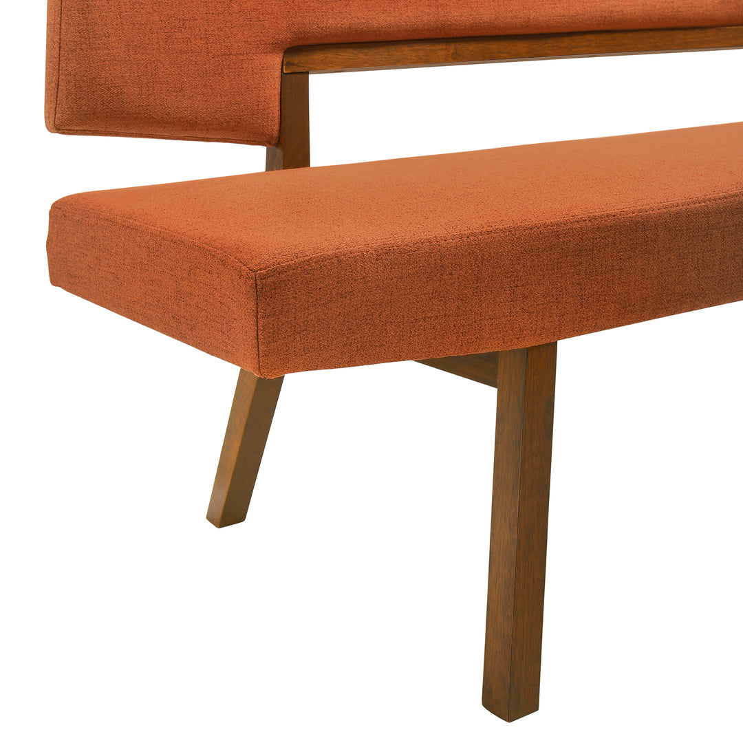 63"W x 23"D x 33.5"H / Orange/Walnut