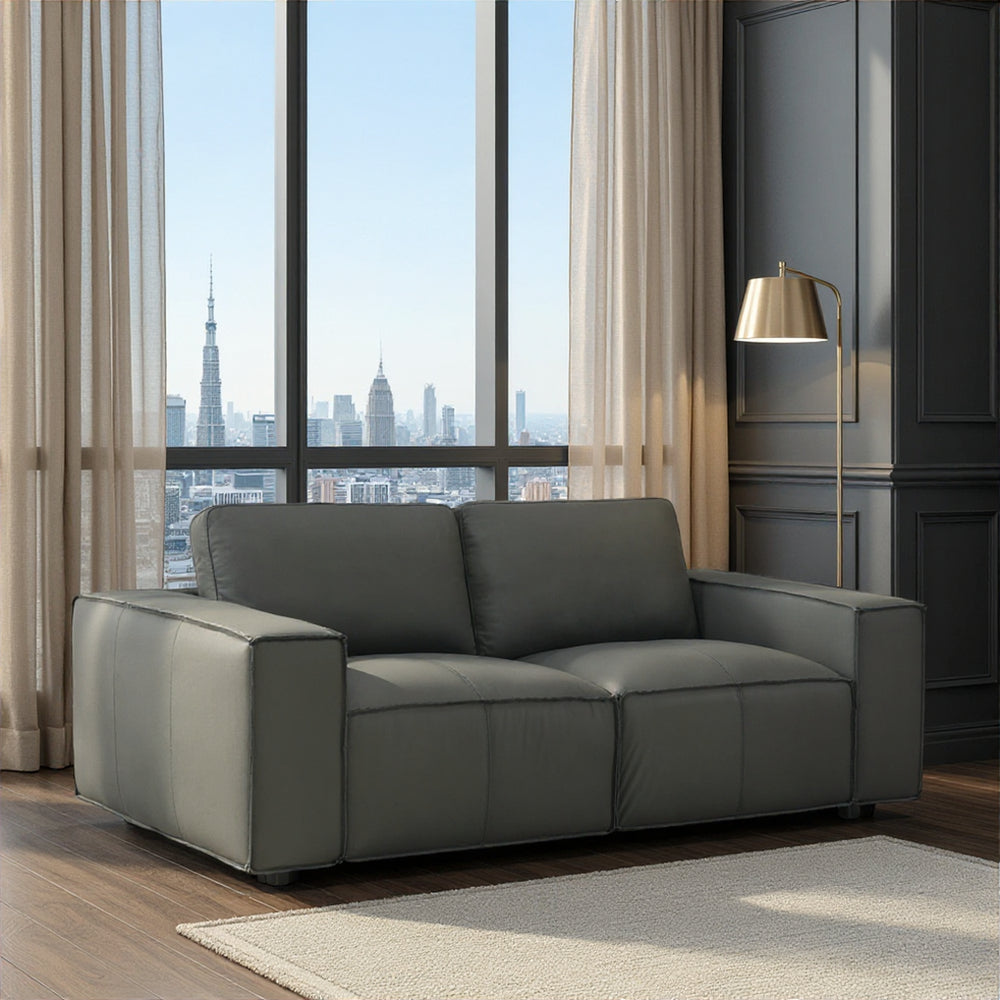 76"W x 38"D x 30"H / Anthracite Gray/Matte Black